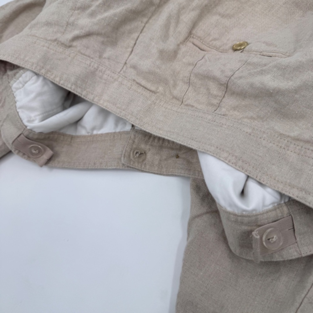 Liz Claiborne Pant Women 14W Beige Neutral Linen Hepburn Cropped Lagenlook - Picture 8 of 15